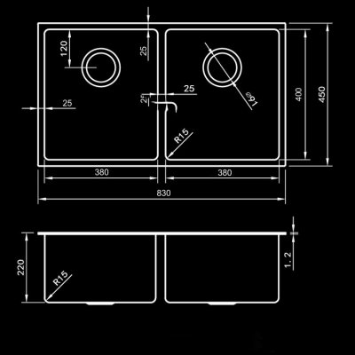 Chậu rửa chén inox âm bàn đá cao cấp Kelas 4