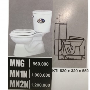 Bàn cầu 2 khối trẻ em Minh Long gạt 